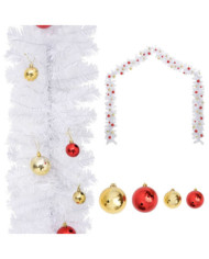 Guirlande de Noël décorée avec boules Blanc 10 m | Mobilier & Déco