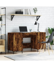 Bureau chêne fumé 140x50x75 cm bois d'ingénierie | Mobilier & Déco