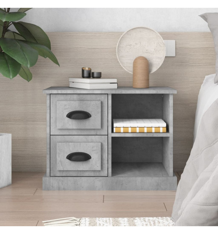 Table de chevet gris béton 60x35,5x45 cm | Mobilier & Déco