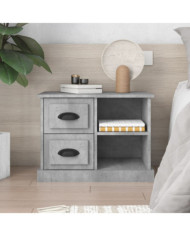 Table de chevet gris béton 60x35,5x45 cm | Mobilier & Déco