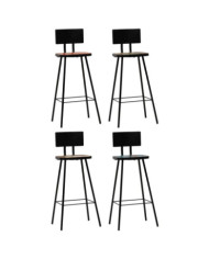 Tabourets de bar lot de 4 bois massif de récupération | Mobilier & Déco