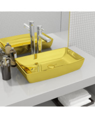 Lavabo 71 x 38 x 13,5 cm Céramique Doré | Mobilier & Déco
