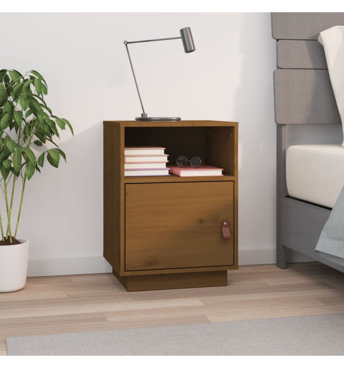 Table de chevet Marron miel 40x34x55 cm Bois de pin massif | Mobilier & Déco