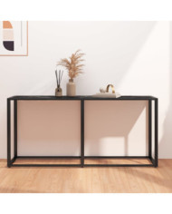 Table console Marbre noir 160x35x75,5 cm Verre trempé | Mobilier & Déco