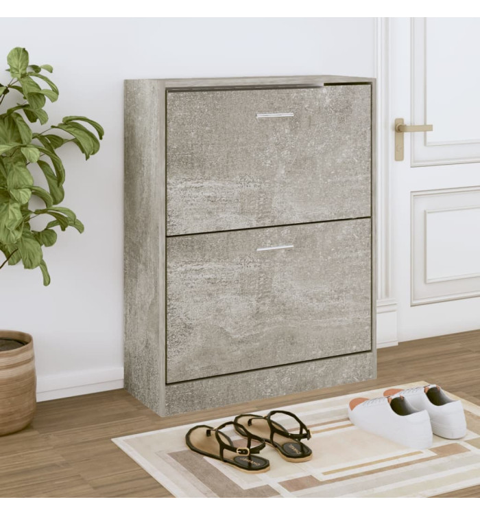 Armoire à chaussures Gris béton 63x24x81 cm Bois d'ingénierie | Mobilier & Déco