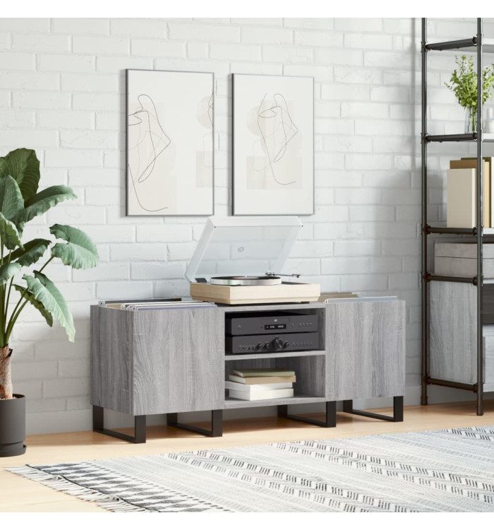 Armoire à disques sonoma gris 121x38x48 cm bois d'ingénierie | Mobilier & Déco