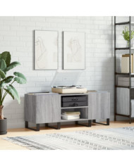 Armoire à disques sonoma gris 121x38x48 cm bois d'ingénierie | Mobilier & Déco