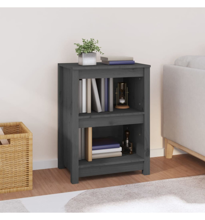Bibliothèque Gris 50x35x68 cm Bois de pin massif | Mobilier & Déco
