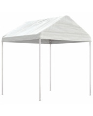 Belvédère avec toit blanc 2,28x2,23x2,69 m polyéthylène | Mobilier & Déco