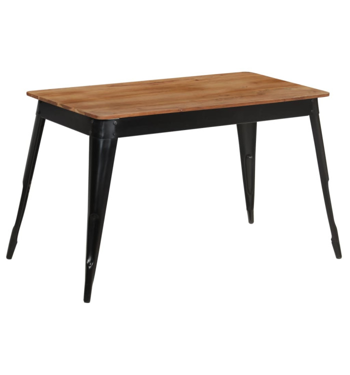 Table à manger Bois d'acacia massif et acier 120x60x76 cm | Mobilier & Déco