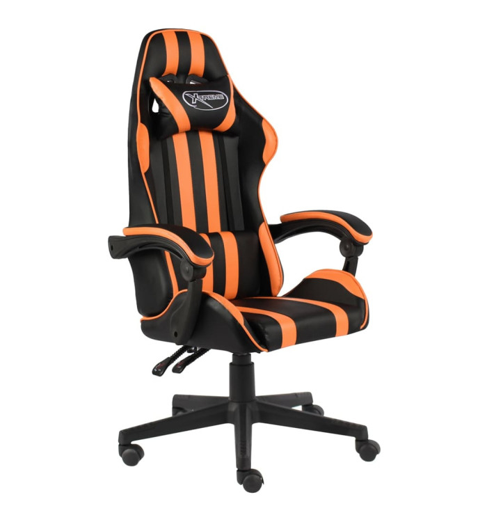 Fauteuil de jeux vidéo Noir et orange Similicuir | Mobilier & Déco