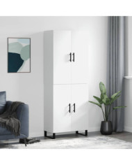 Buffet haut Blanc 69,5x34x180 cm Bois d'ingénierie | Mobilier & Déco