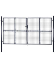 Portail en maille de jardin Acier galvanisé 289x200 cm Gris | Mobilier & Déco