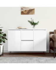 Buffet blanc brillant 104x35x70 cm bois d'ingénierie | Mobilier & Déco