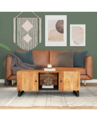 Table basse 100x54x40 cm bois d'acacia solide et d'ingénierie | Mobilier & Déco