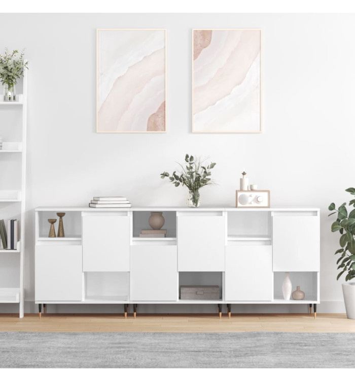Buffets 3 pcs Blanc Bois d'ingénierie | Mobilier & Déco