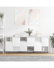 Buffets 3 pcs Blanc Bois d'ingénierie | Mobilier & Déco