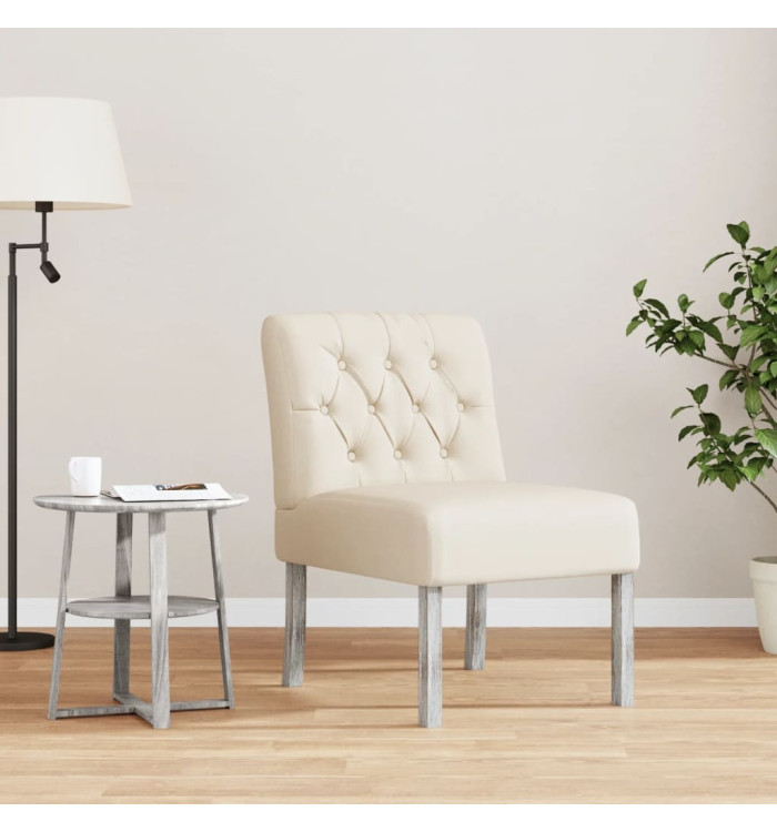 Fauteuil sans accoudoirs lin design de boutons | Mobilier & Déco