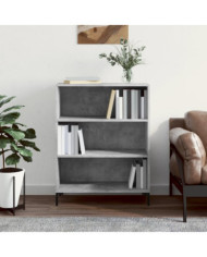 Bibliothèque gris béton 69,5x32,5x90 cm bois d'ingénierie | Mobilier & Déco
