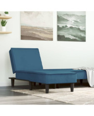 Chaise longue bleu velours | Mobilier & Déco