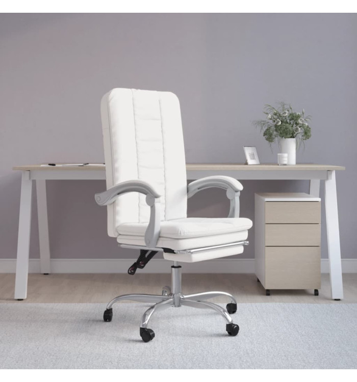 Fauteuil inclinable de bureau Blanc Similicuir | Mobilier & Déco