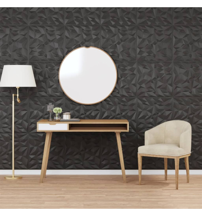 Panneaux muraux 48 pcs noir 50x50 cm XPS 12 m² améthyste | Mobilier & Déco