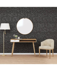 Panneaux muraux 48 pcs noir 50x50 cm XPS 12 m² améthyste | Mobilier & Déco