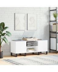 Armoire à disques blanc 121x38x48 cm bois d'ingénierie | Mobilier & Déco