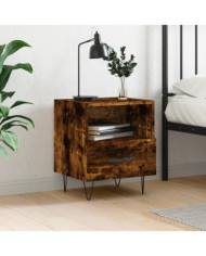 Table de chevet chêne fumé 40x35x47,5 cm bois d’ingénierie | Mobilier & Déco