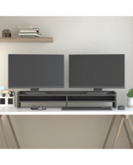 Support de moniteur Gris 100x24x16 cm Bois de pin solide | Mobilier & Déco