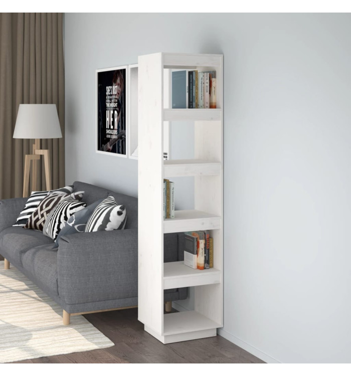 Bibliothèque/Séparateur de pièce Blanc 40x35x167 cm Pin solide | Mobilier & Déco
