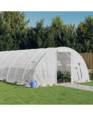 Serre avec cadre en acier blanc 48 m² 12x4x2 m | Mobilier & Déco