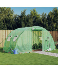 Serre avec cadre en acier vert 8 m² 4x2x2 m | Mobilier & Déco