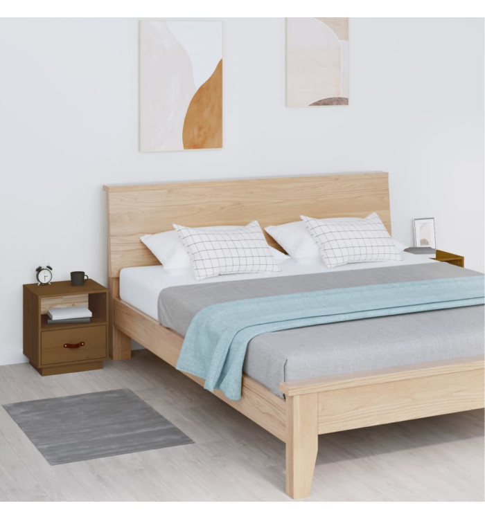 Tables de chevet 2pcs Marron miel 40x34x45cm Bois de pin massif | Mobilier & Déco