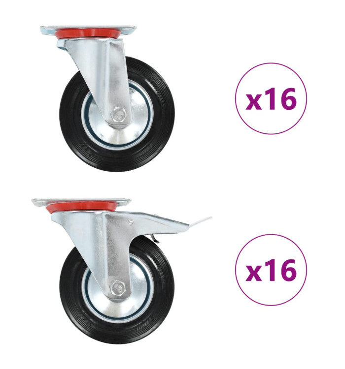 32 pcs Roulettes pivotantes 160 mm | Mobilier & Déco