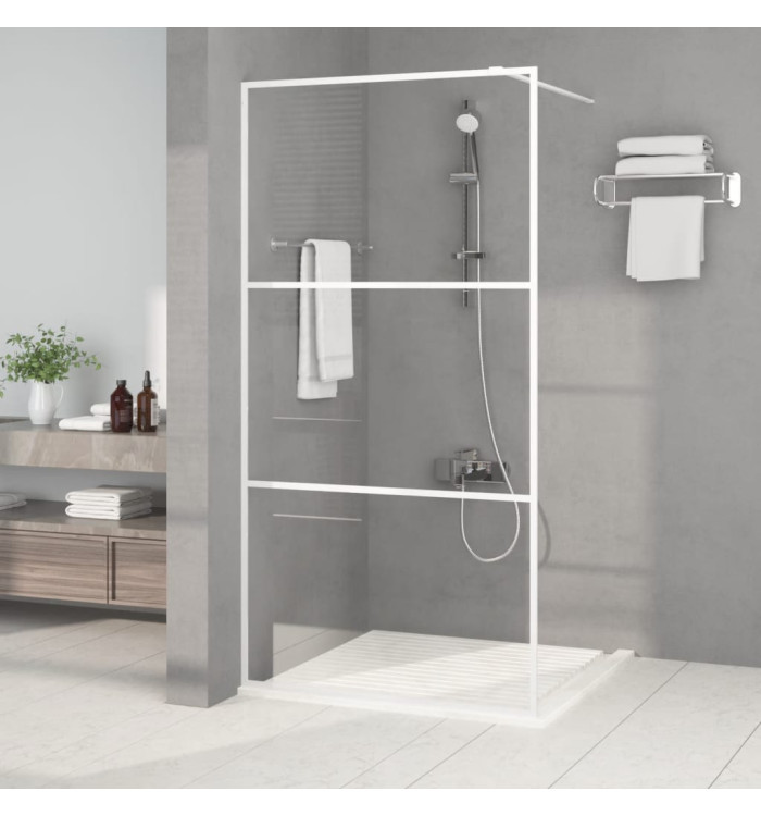 Paroi de douche Blanc 100x195 cm Verre ESG transparent | Mobilier & Déco