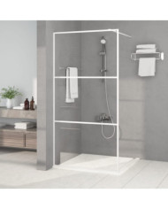 Paroi de douche Blanc 100x195 cm Verre ESG transparent | Mobilier & Déco