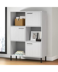 Bibliothèque avec pieds en métal Blanc 90x35x128,5 cm Bois OSLO | Mobilier & Déco