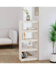 Bibliothèque/Séparateur de pièce Blanc 60x30x135,5cm Pin massif | Mobilier & Déco