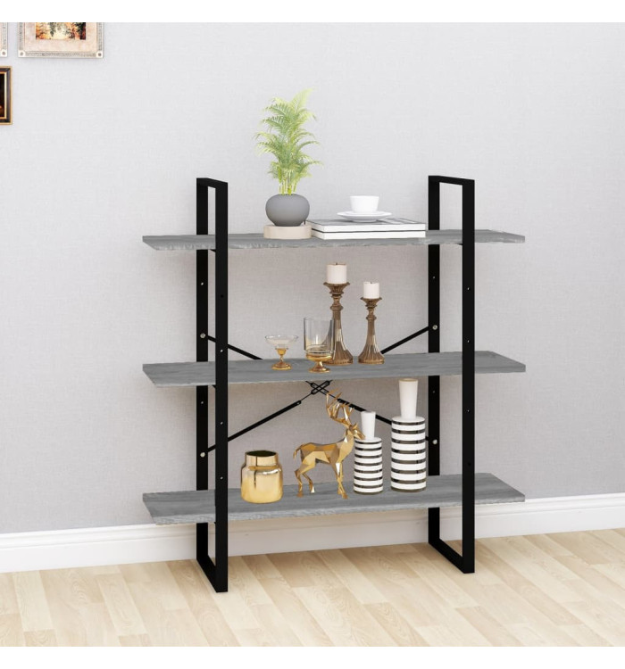 Bibliothèque Sonoma gris 100x30x105 cm Bois d'ingénierie | Mobilier & Déco