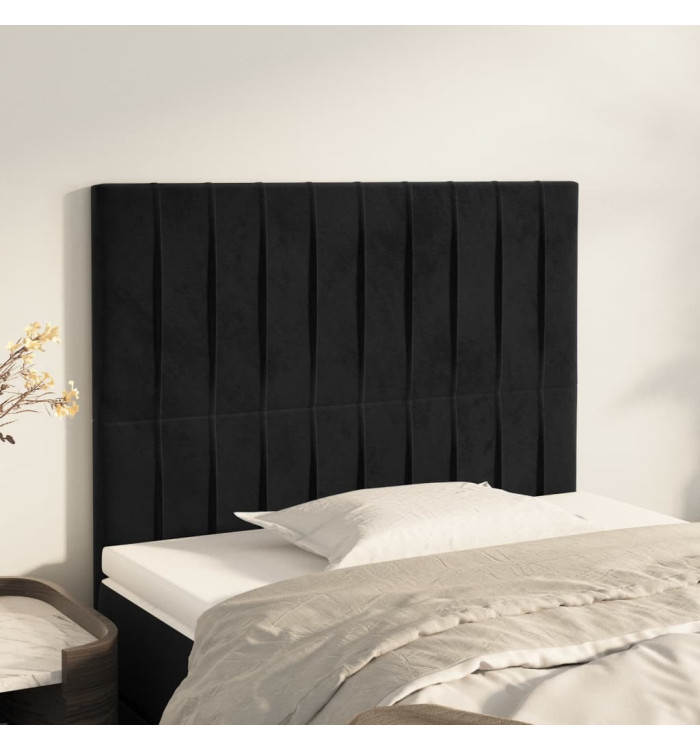 Têtes de lit 2 pcs Noir 90x5x78/88 cm Velours | Mobilier & Déco
