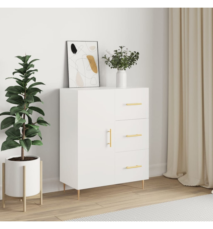 Buffet blanc 69,5x34x90 cm bois d'ingénierie | Mobilier & Déco