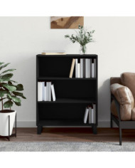 Armoire à étagères noir 69,5x32,5x90 cm bois d'ingénierie | Mobilier & Déco