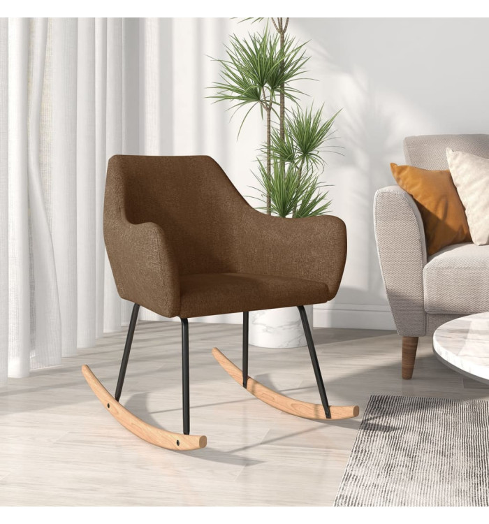 Chaise à bascule Marron Tissu | Mobilier & Déco