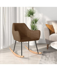 Chaise à bascule Marron Tissu | Mobilier & Déco