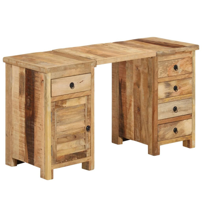 Bureau à caissons Bois de manguier massif 140x50x77 cm | Mobilier & Déco