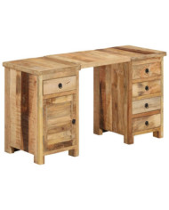 Bureau à caissons Bois de manguier massif 140x50x77 cm | Mobilier & Déco