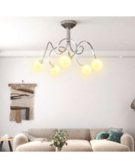 Plafonnier avec abat-jour ronds en verre pour 5 LED G9 | Mobilier & Déco