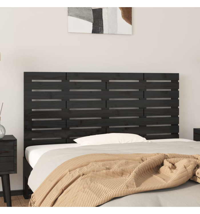 Tête de lit murale Noir 156x3x63 cm Bois massif de pin | Mobilier & Déco