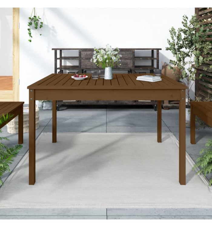 Table de jardin marron miel 121x82,5x76 cm bois massif de pin | Mobilier & Déco
